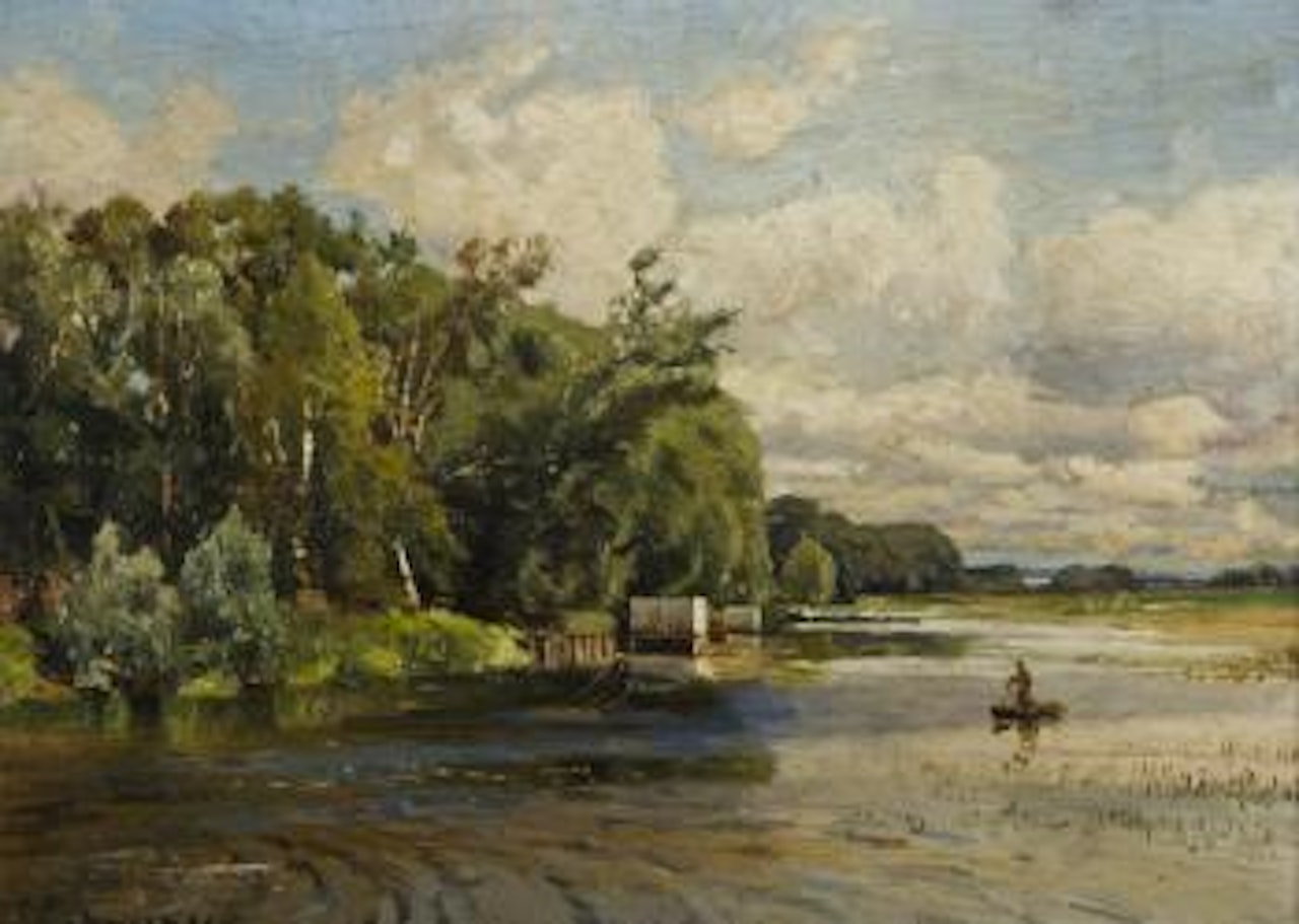 River landscape by Konstantin Makovsky