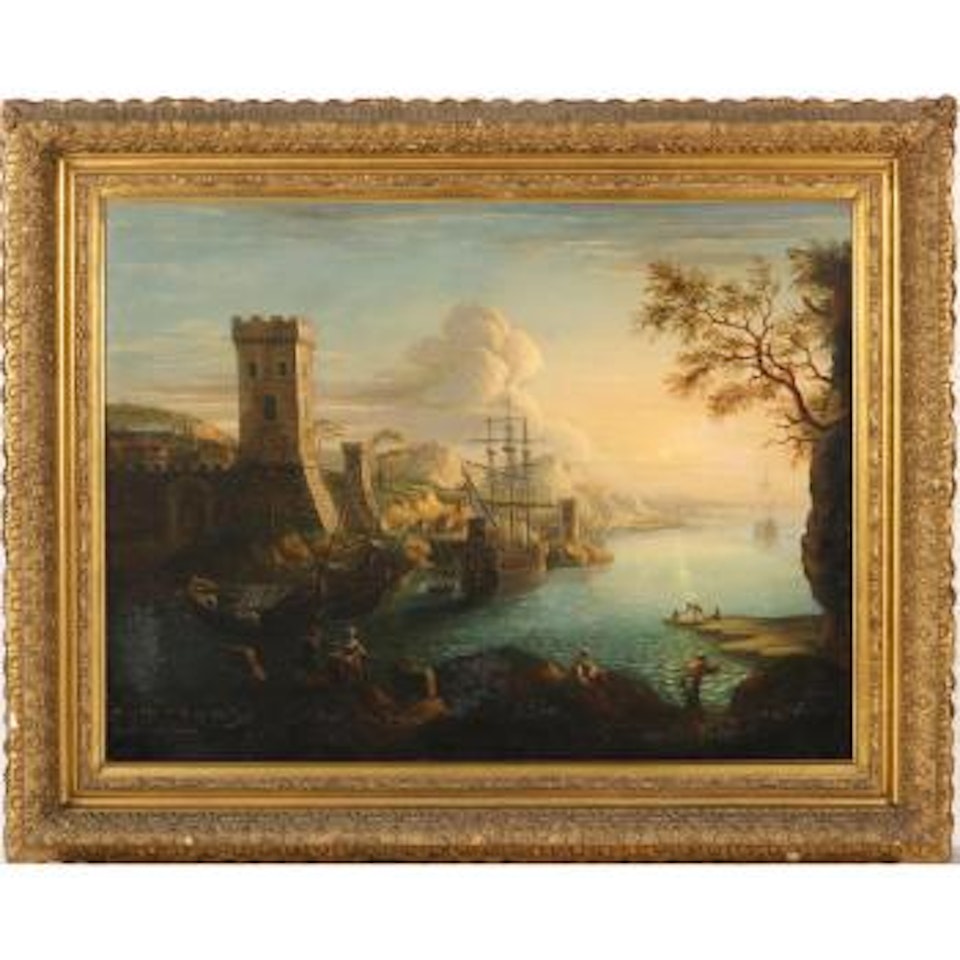 Coastal scene with fisherman by Claude Joseph Vernet