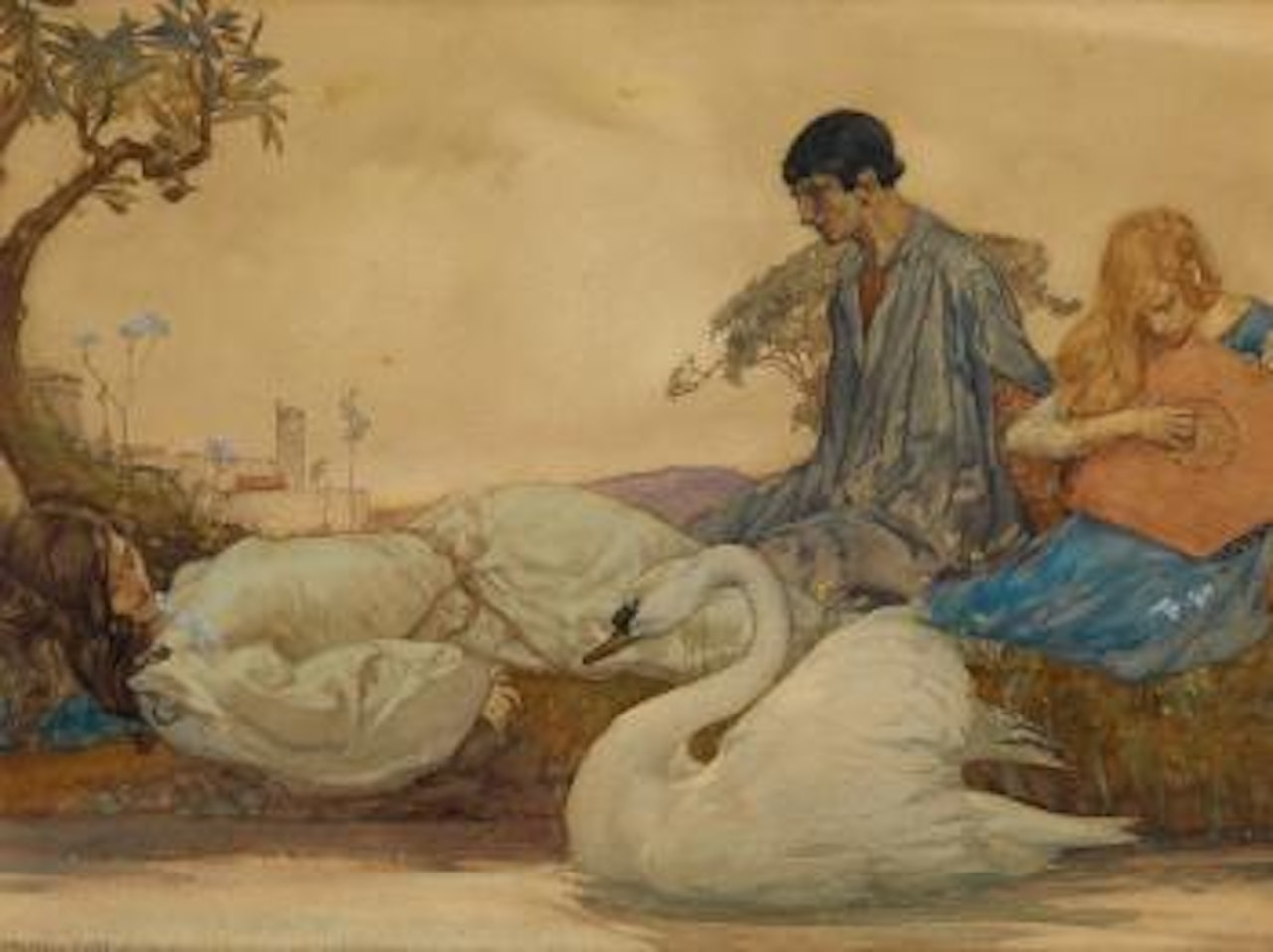 They went into their counry of Benoye, and lived there in great joy by William Russell Flint