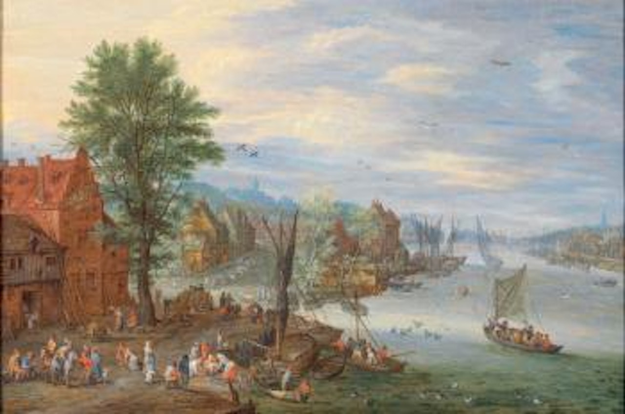 Scène de Port by Joseph van Bredael by Jan Brueghel the Younger