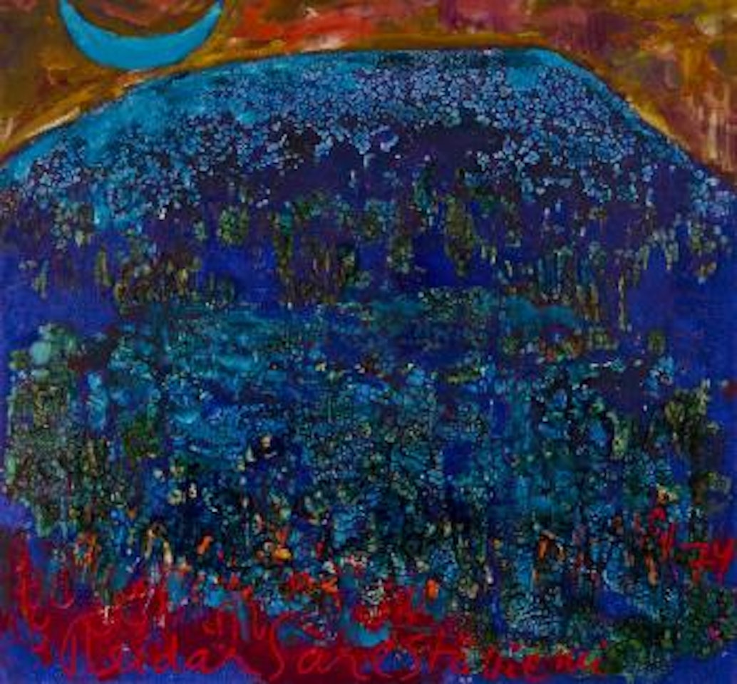 Turquoise moon upon the fell by Reidar Särestöniemi