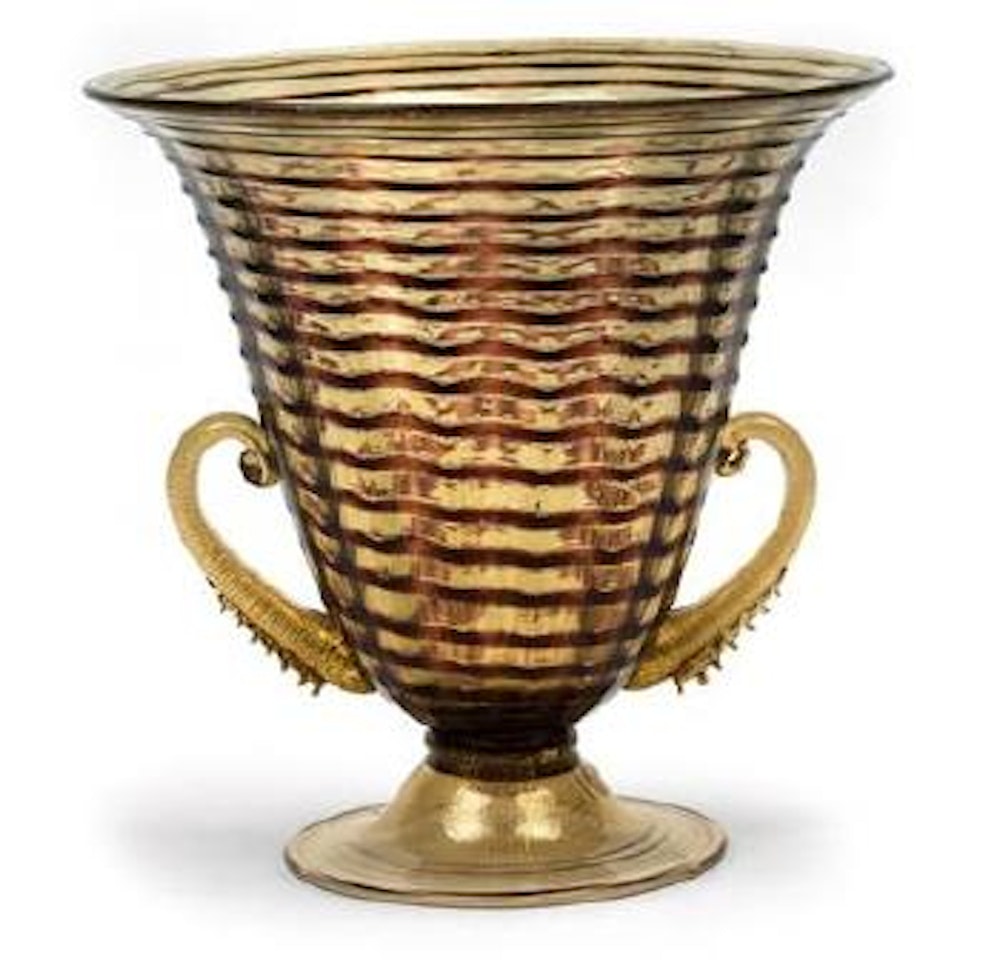 A handled 'a trina' vase by Ercole Barovier