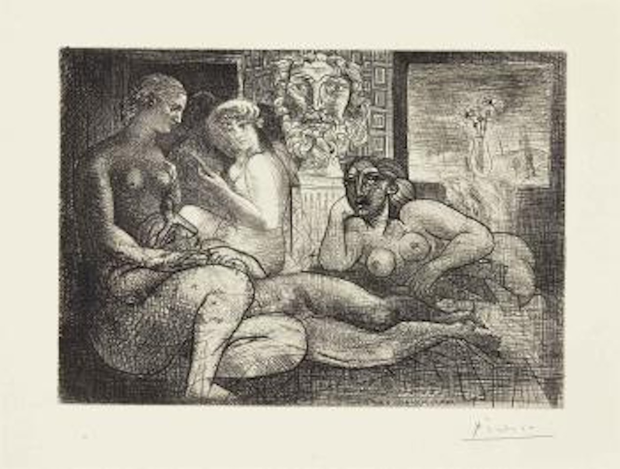 Quatre Femmes Nues Et TÃªte SculptÃ©e, From: La Suite Vollard by Pablo Picasso