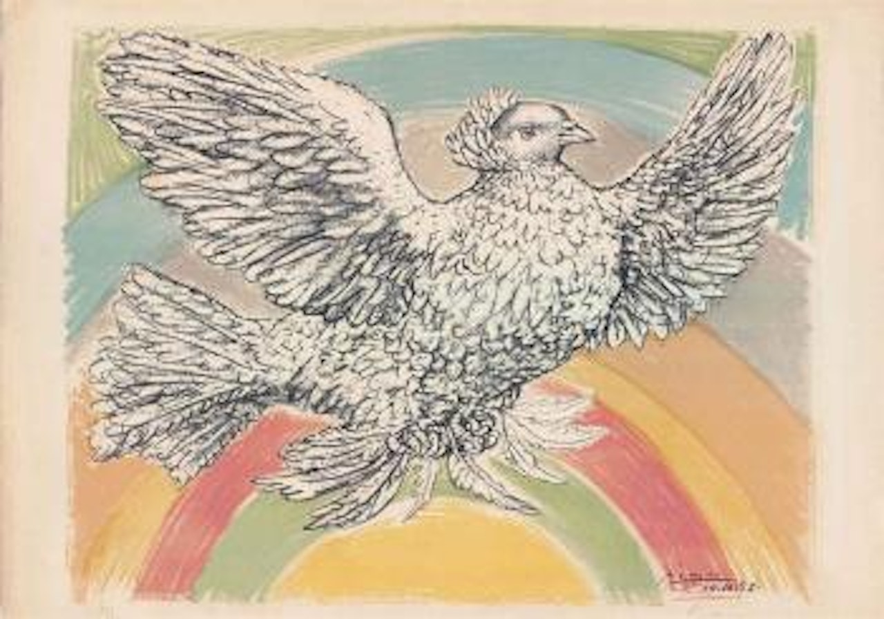 Colombe Volant (Ã  L'arc-en-ciel) by Pablo Picasso