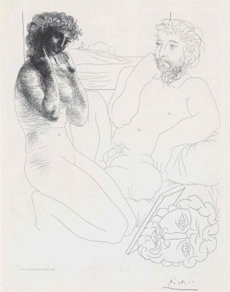 Sculpteur Et ModÃ¨le AgenouillÃ©, From: La Suite Vollard by Pablo Picasso