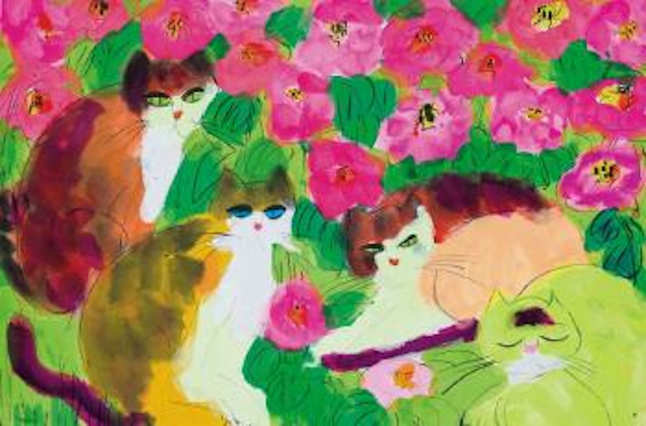 Cat Series - 1 by Walasse Ting