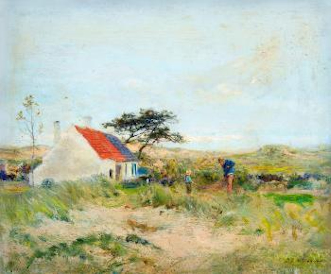 The fishing house in dunes by Ivan Pavlovitch Pochitonov