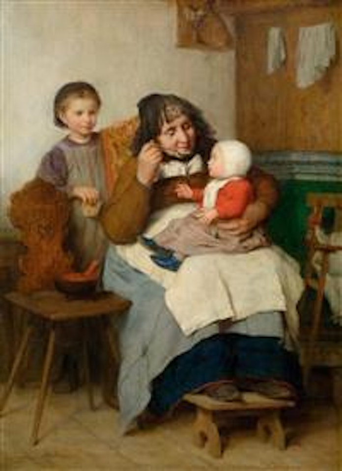 A Grandmother Giving her Grandchild Some Soup by Albert Anker