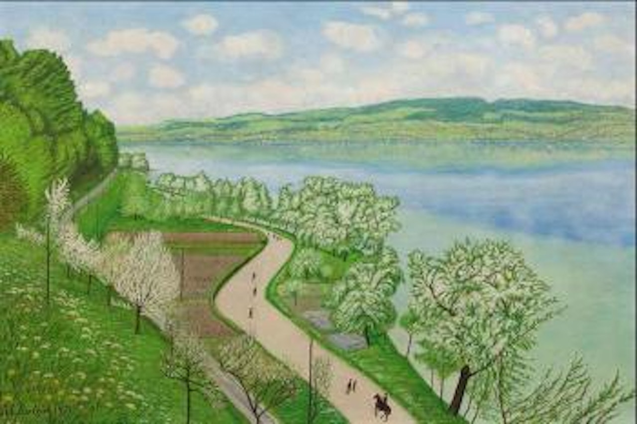 Sprign Landscape At Untersee by Adolf Dietrich