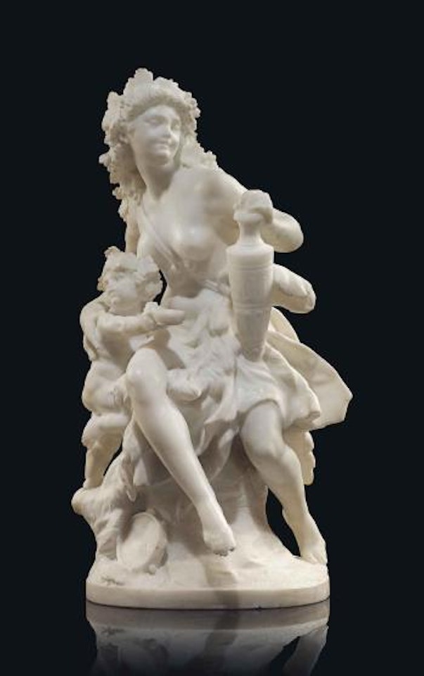Figural group of a Bacchic Nymph And Putto by Albert-Ernest Carrier-Belleuse