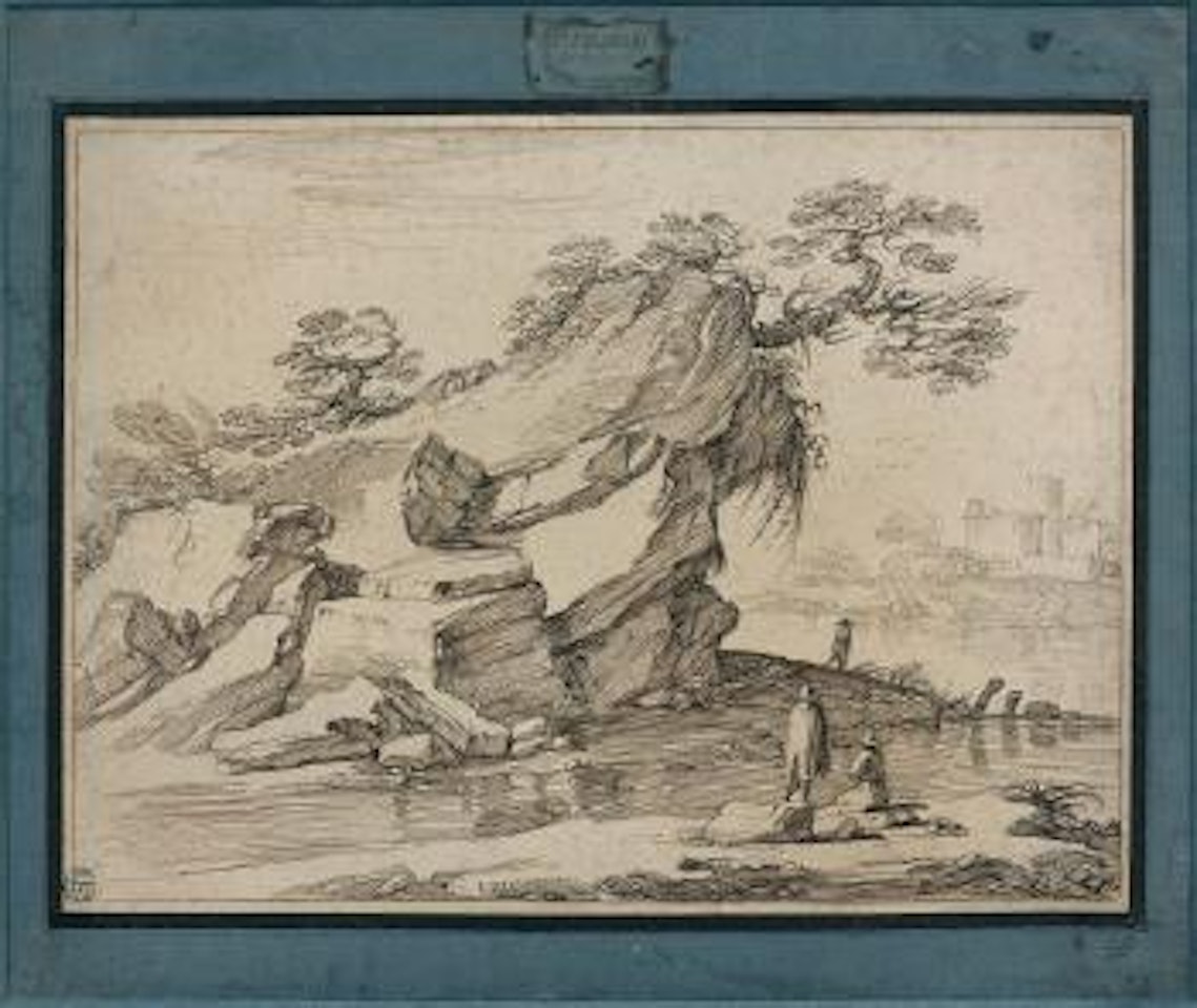 Bord de rivière rocheux animé de personnages by Pietro IL Vecchio Palmieri