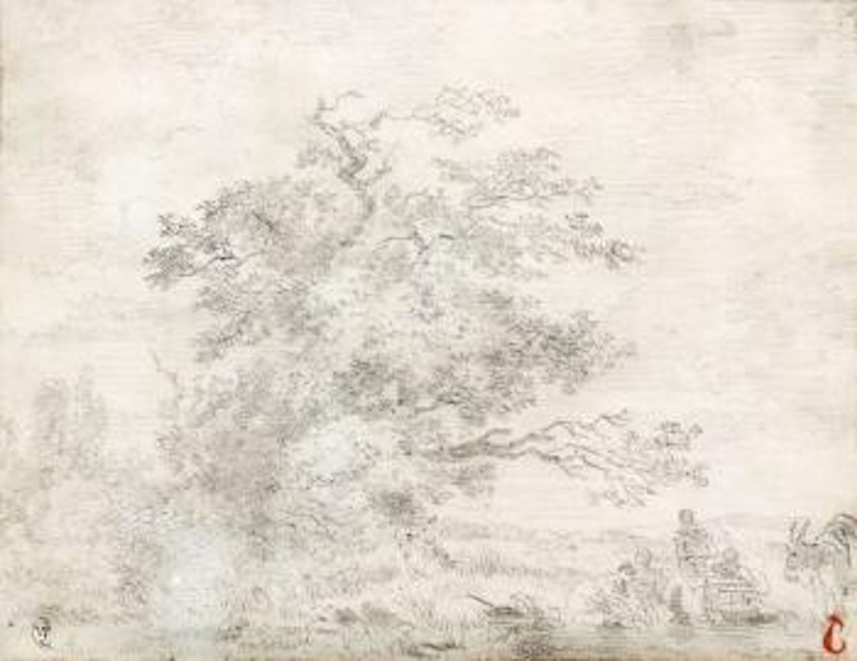 Lavandières dans un paysage by Jean-Honoré Fragonard