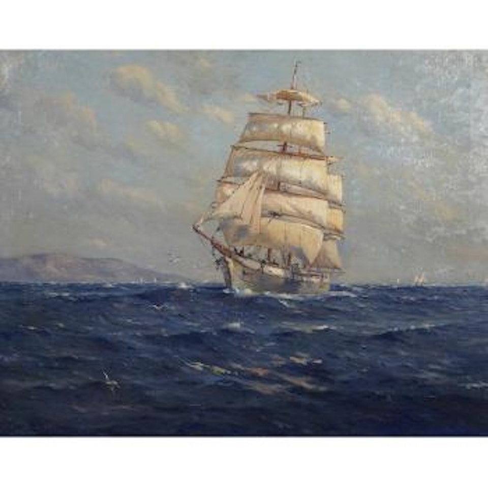 A ship in coastal waters by Angel Espoy