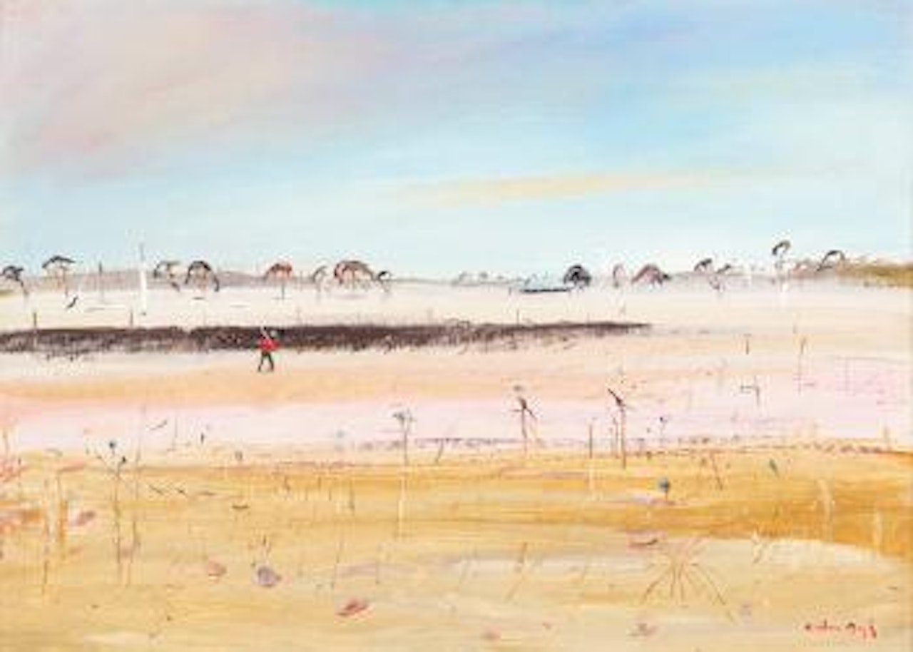 Wimmera Landscape with Farmer and Homestead by Arthur Merric Bloomfield Boyd