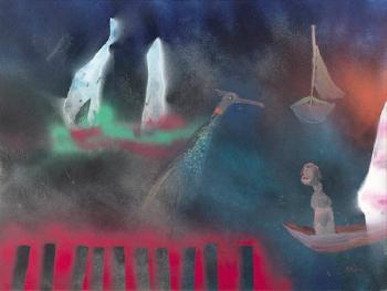 At The Pier by Sidney Nolan