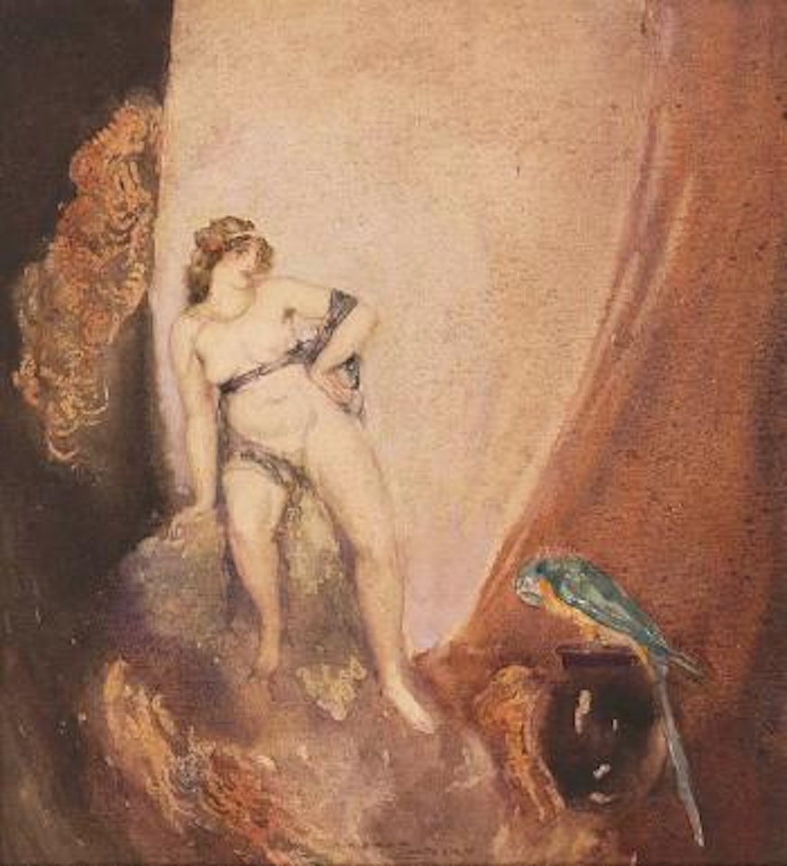 Lady and Parrot by Norman Alfred Williams Lindsay