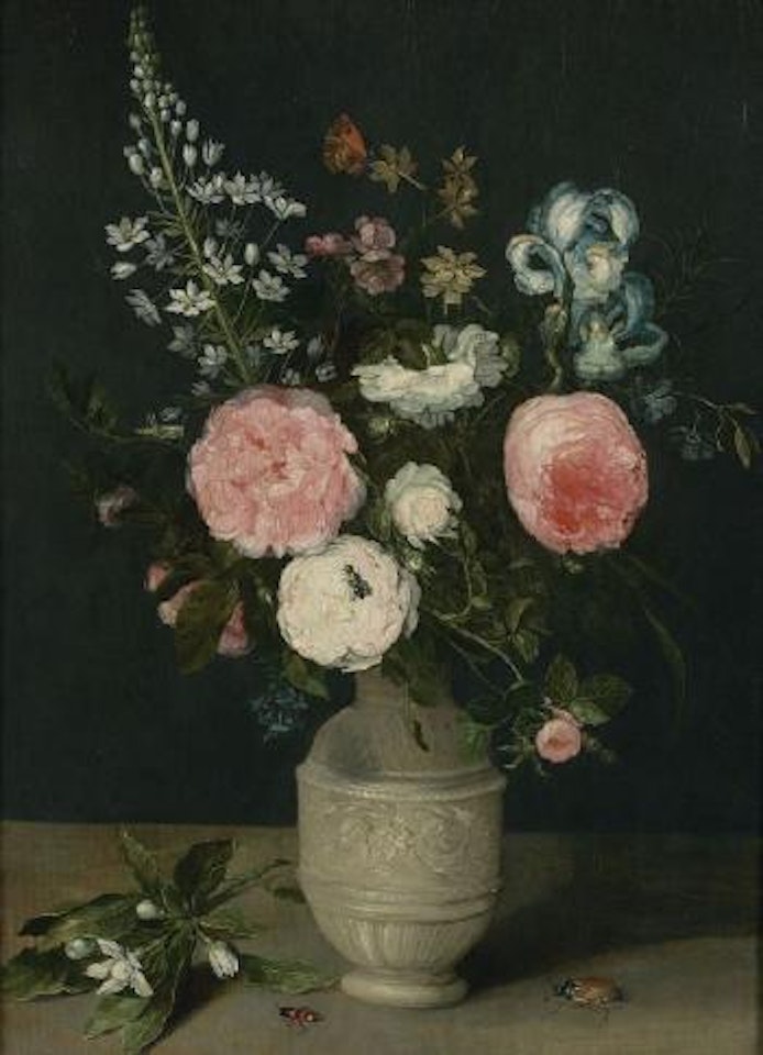 Roses et iris dans un vase by Jan Brueghel the Younger