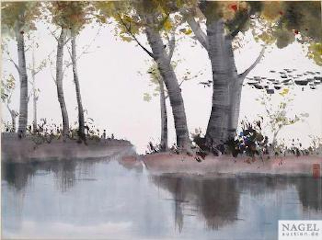 Bäume am See by Wu Guanzhong