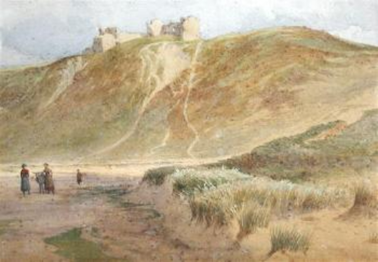 View of Pennard Castle, Gower Peninsula, Wales by Edward Duncan