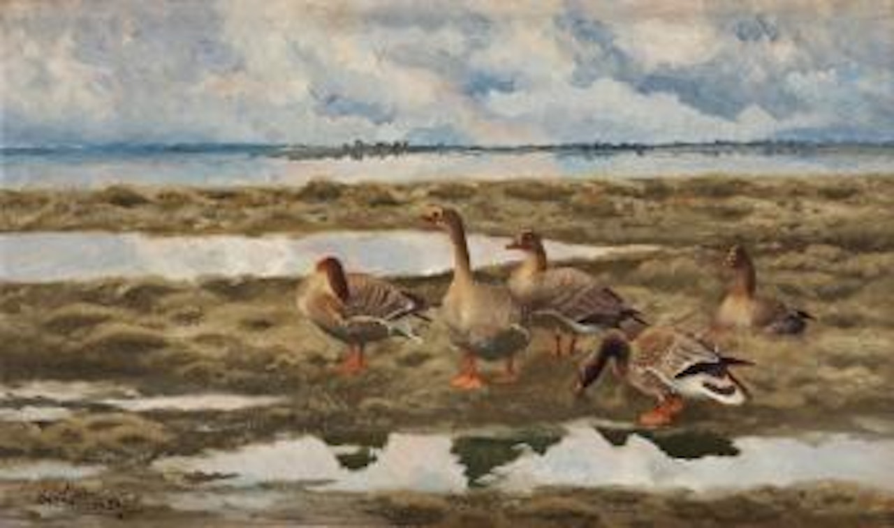 Landscape with geese by Bruno Liljefors