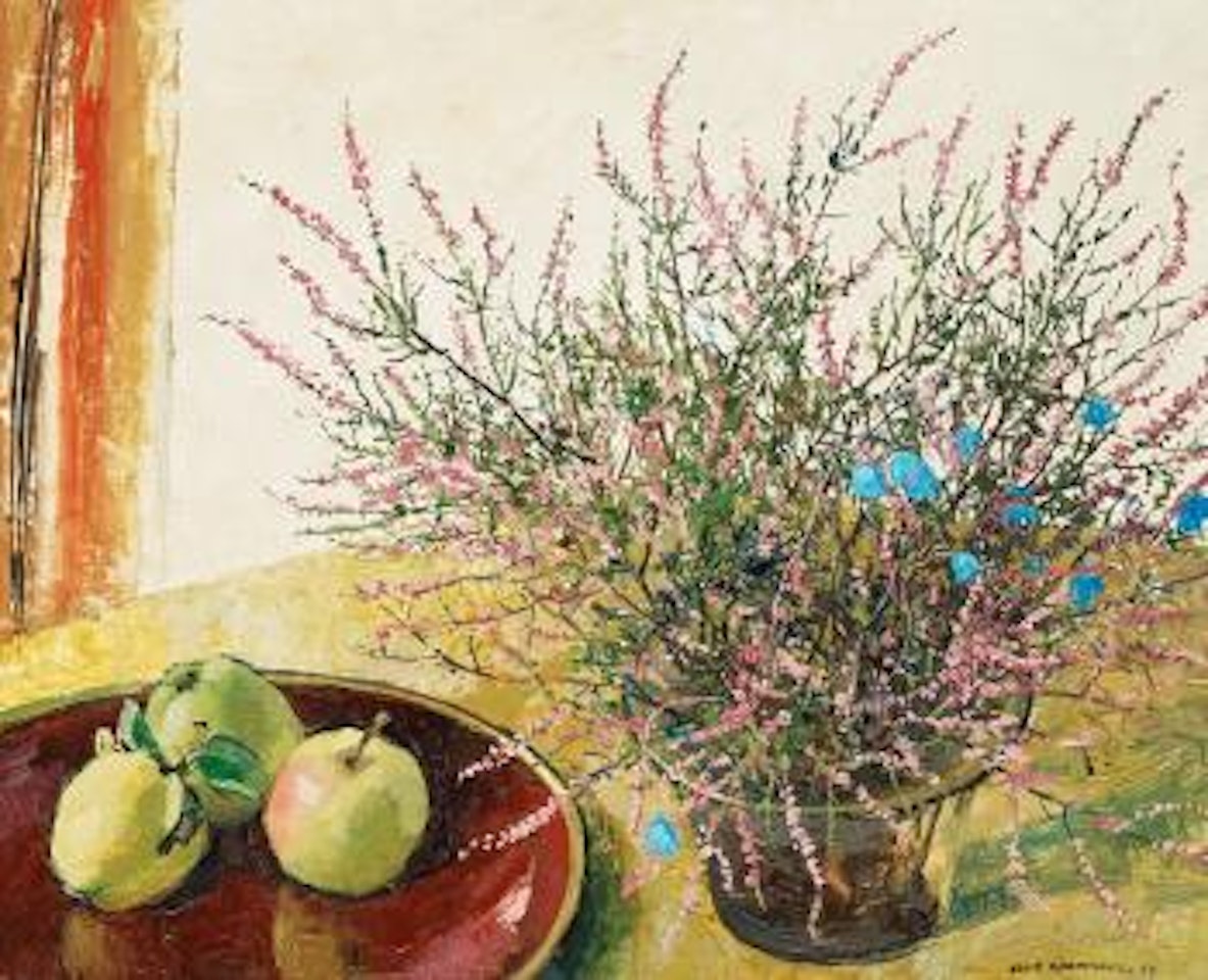 Still life with apples by Olle Hjortzberg