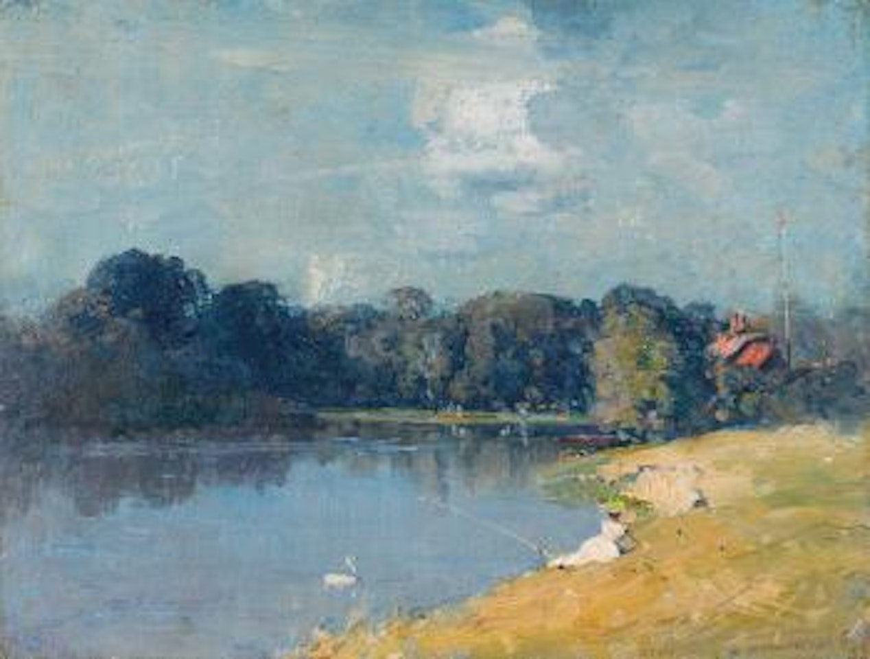 The Windsor damsel, fishing by Arthur Ernest Streeton