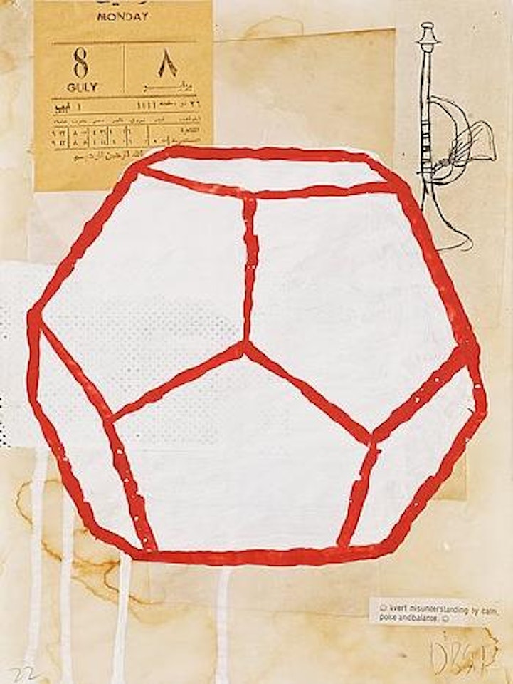 Red line drawing by Donald Baechler