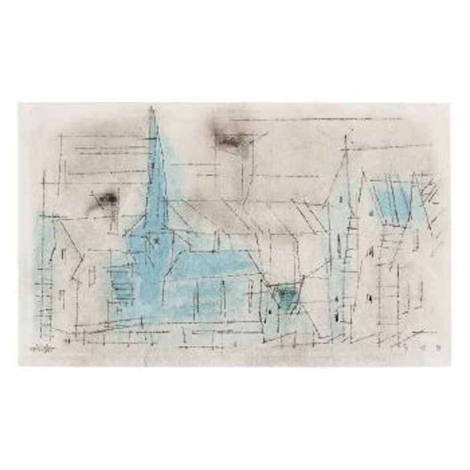 City view with church by Lyonel Feininger