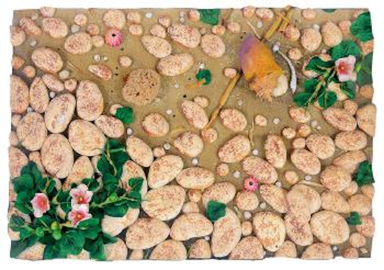Spiaggia con strombus e capperi by Piero Gilardi