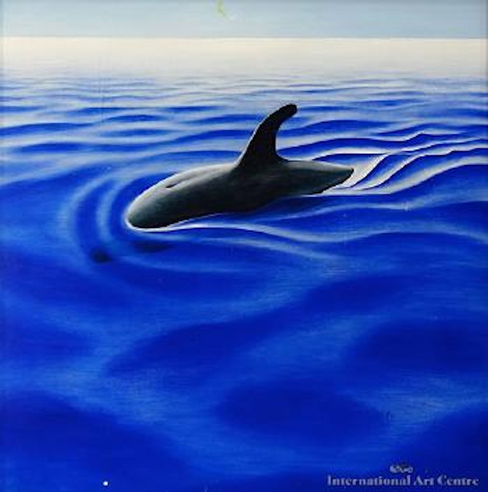 Dolphin in Sea of Klein Blue. Harmonic Chart Painting by Michael Smither