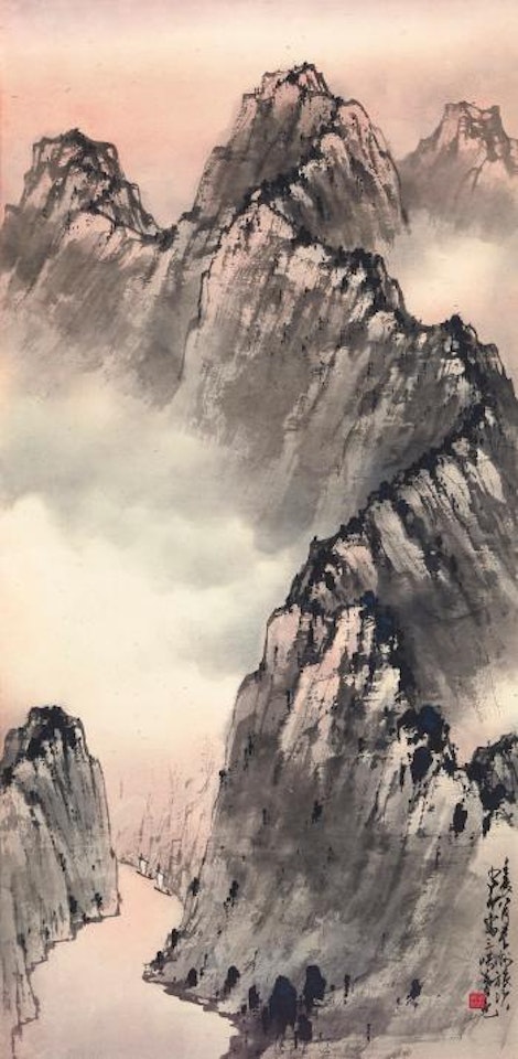 Sunset at The Three Gorges by Zhao Shao'ang