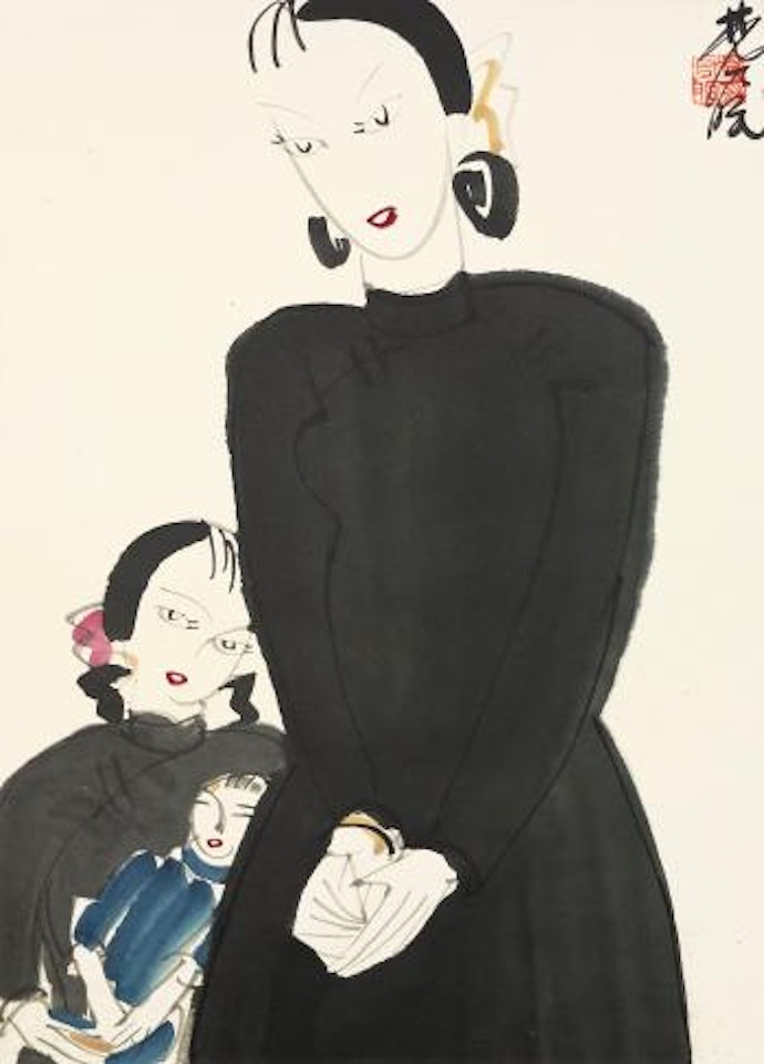 Mother and Daughter by Lin Fengmian