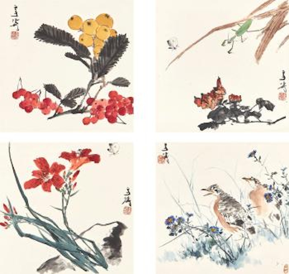 Flowers and insects by Wang Xuetao