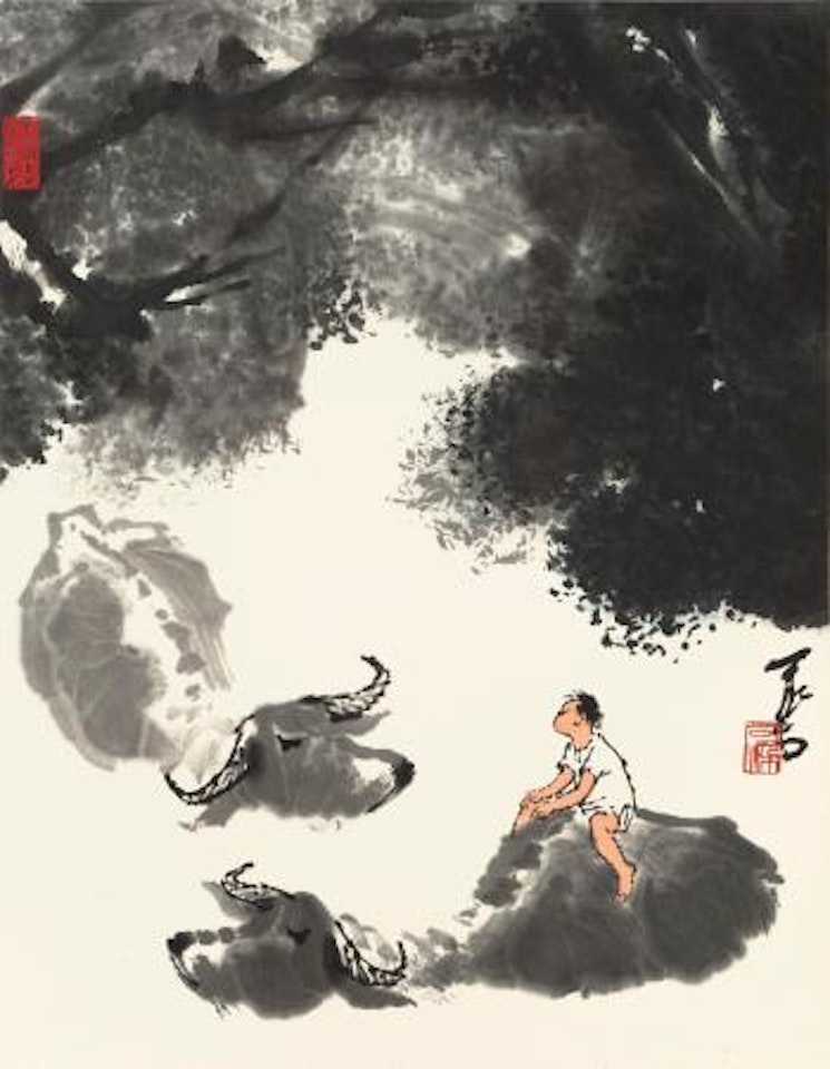 Herding in Summer by Li Keran