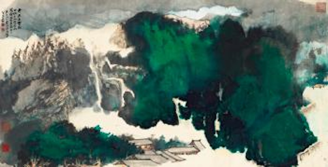 Ancient Temple in The Mist by Zhang Daqian