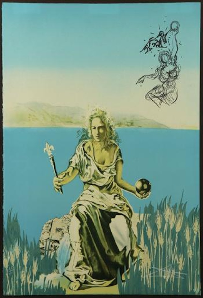Coronation of Gala (the empress); Obsession of the heart (the world); Mystery of sleep (the hermit); Enigma of the rose (death) by Salvador Dali