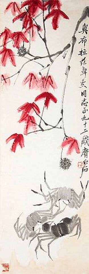 Crabs and autumn leafs by Qi Baishi
