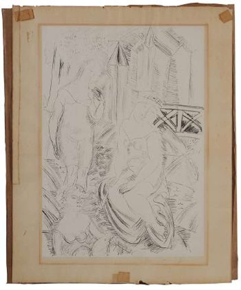 Trois baigneuses devant le port de Sainte-Adresse by Raoul Dufy