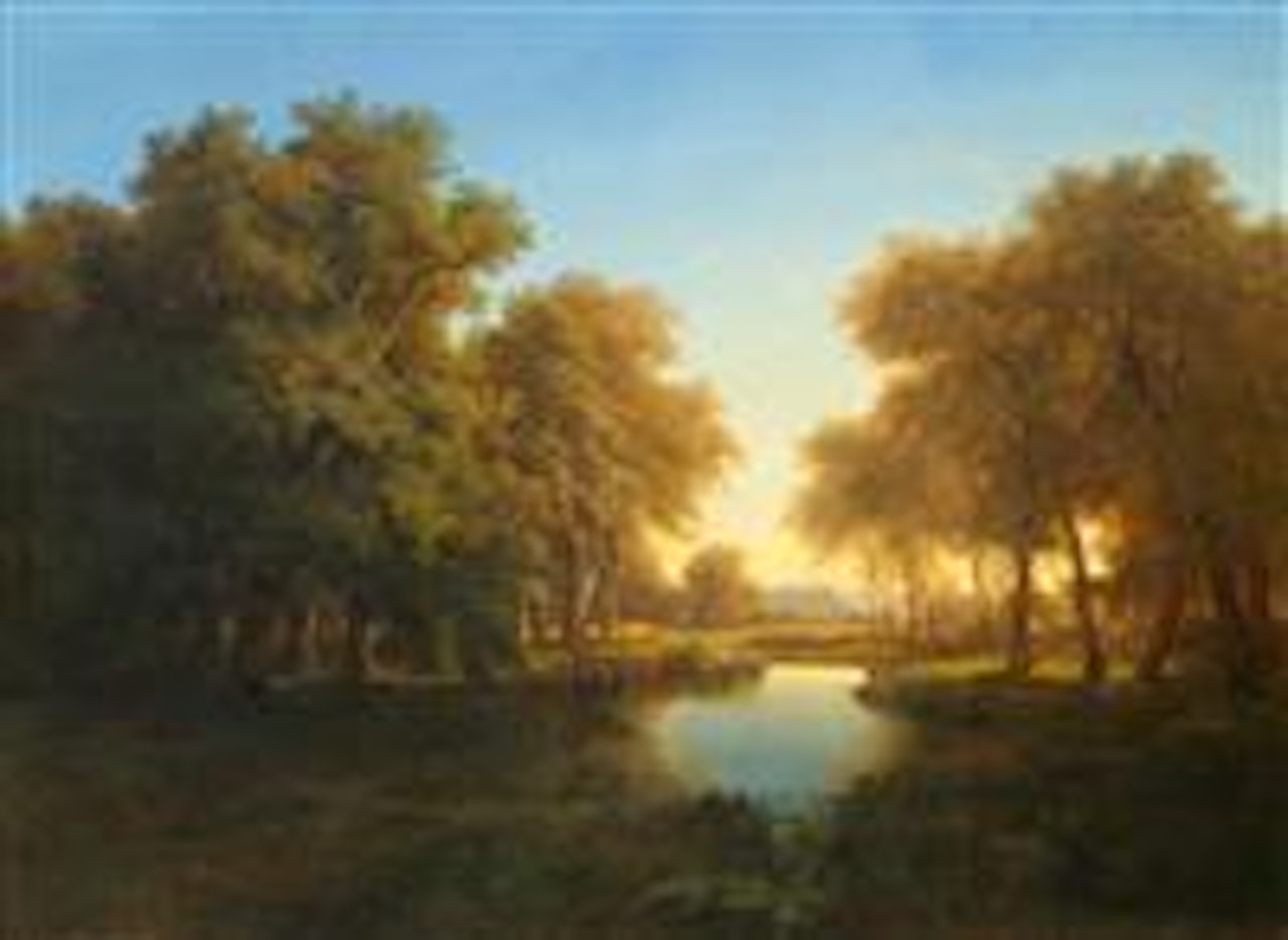 Lake Landscape At Sunset by Alexandre Calame