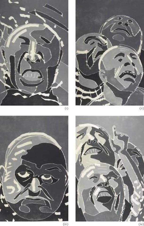 Woodblock Print Series (4 Works) by Fang Lijun