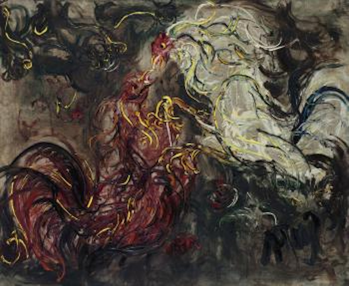 Cockfight by Affandi
