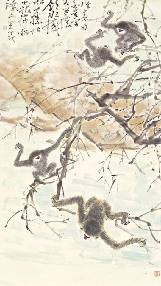 Gibbons at play by Chen Wen Hsi