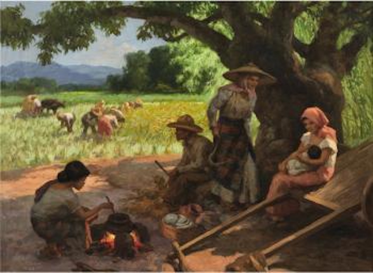 A family gathering by Fernando Amorsolo