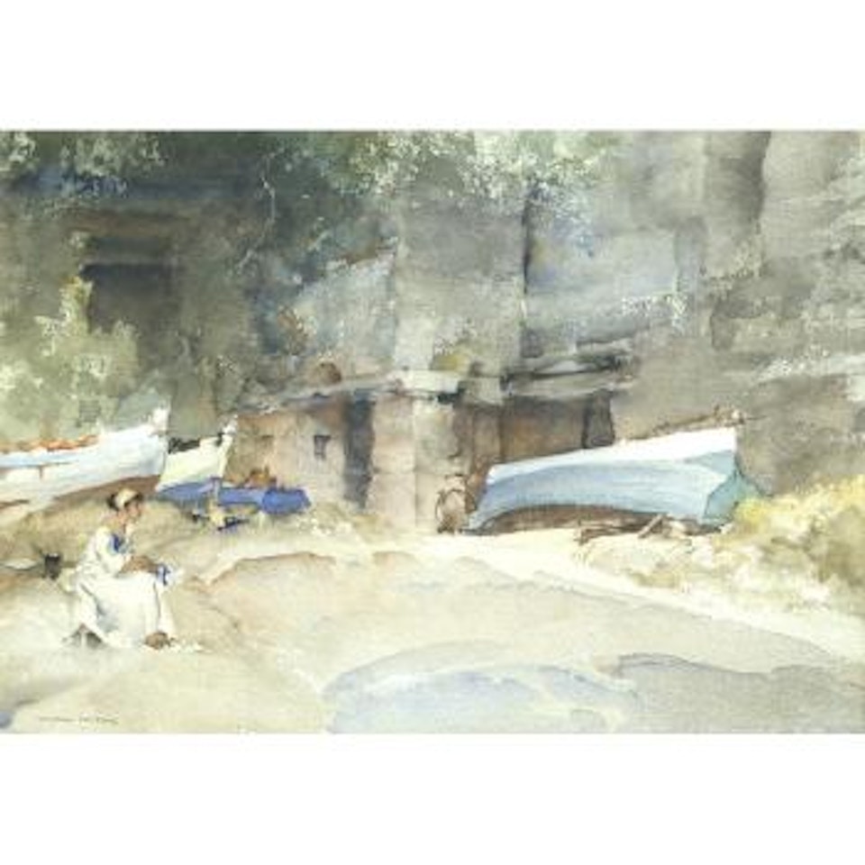 A woman seated on the shore by William Russell Flint