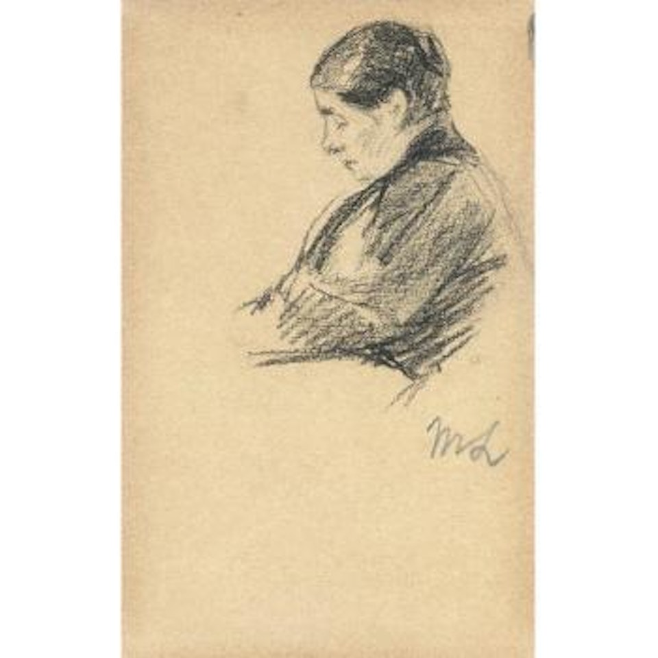 Bildnis der Frau des Künstlers, eingenickt by Max Liebermann