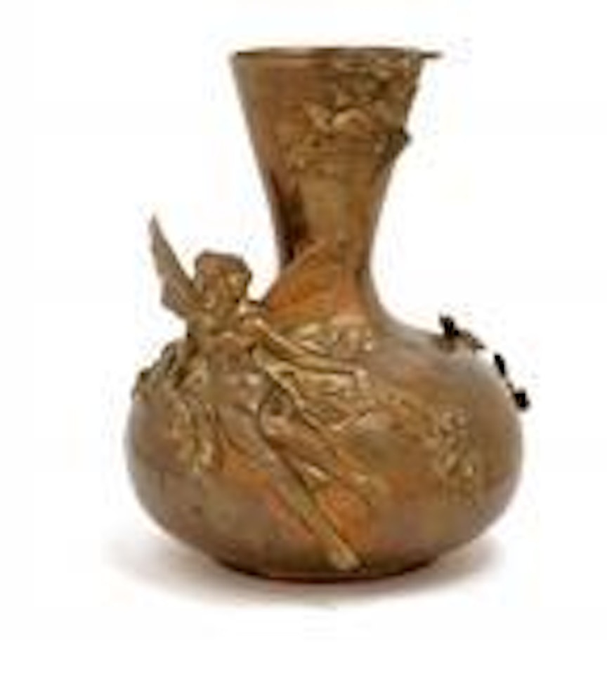 A vase with elf and Cupid by Louis-Ernest Barrias