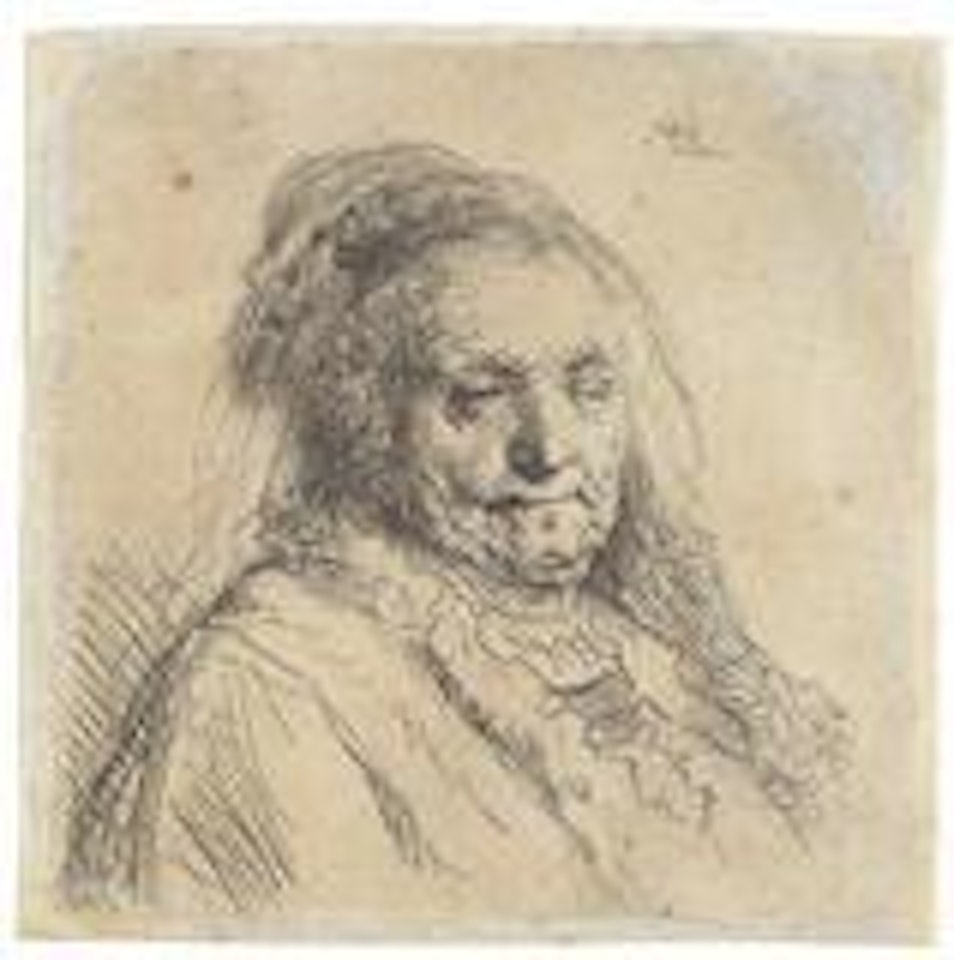 A half-length portrait of Rembrandts mother by Attributed to Rembrandt Harmensz van Rijn