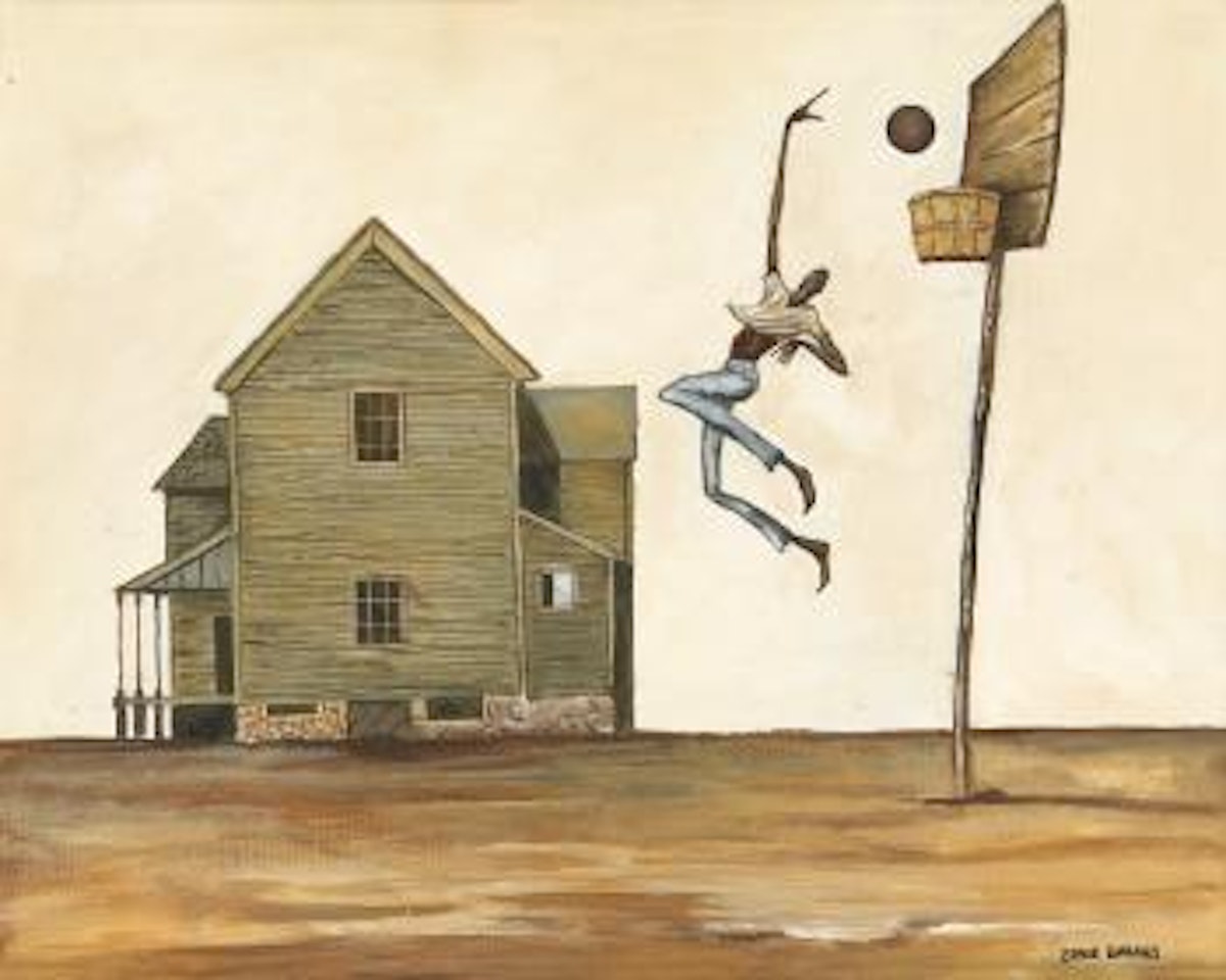 Untitled (The Hook Shot) by Ernie Barnes