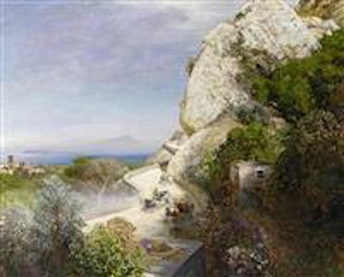 Kap Orlando, Strasse zwischen Sorrent & Castellamare (Kap Orlando, street between Sorrent & Castellamare) by Oswald Achenbach