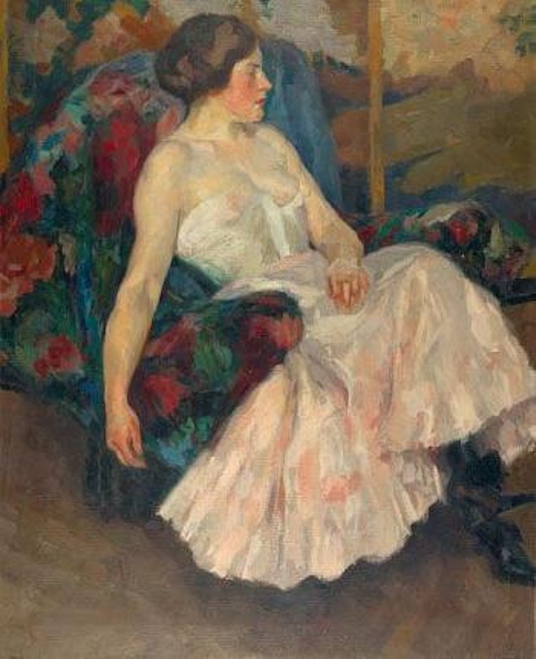 Dame auf einem Fauteuil by Edward Cucuel